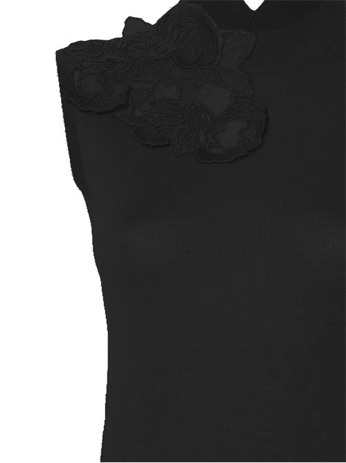 Knit floral lace top Ermanno Scervino | D455L311APATL95708